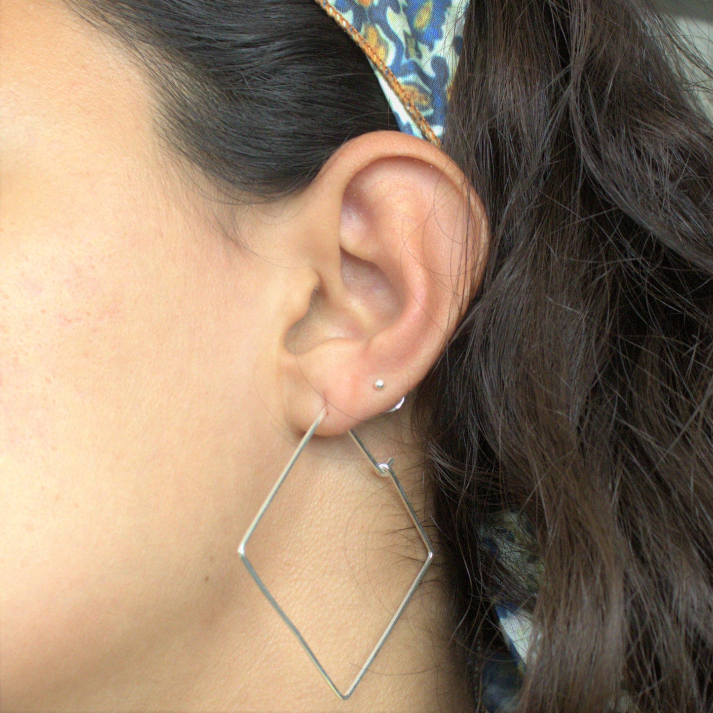 Rectangle Hoops Earrings